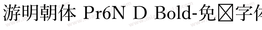 游明朝体 Pr6N D Bold字体转换